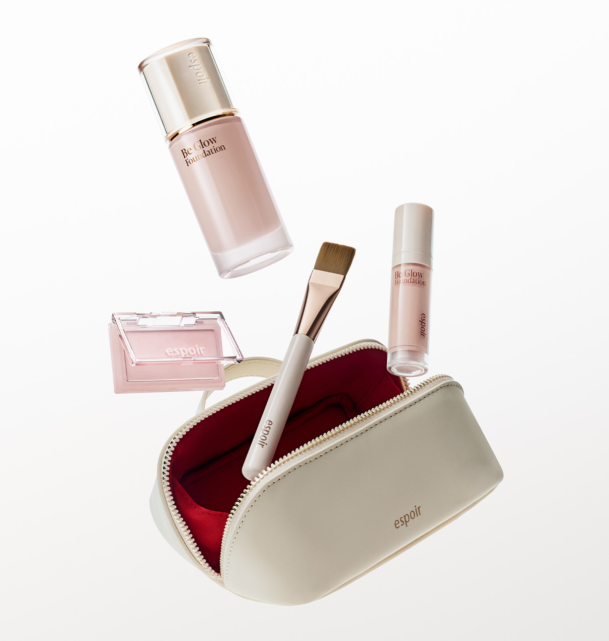 [한정수량/네이버 단독] 에스쁘아 비글로우 파운데이션 SPF27 PA++ 30g (GIFT: 아뜰리에 파우치+트루 브러쉬+무광 하이라이터 #웨딩피치+미니 파데 #웨딩피치)