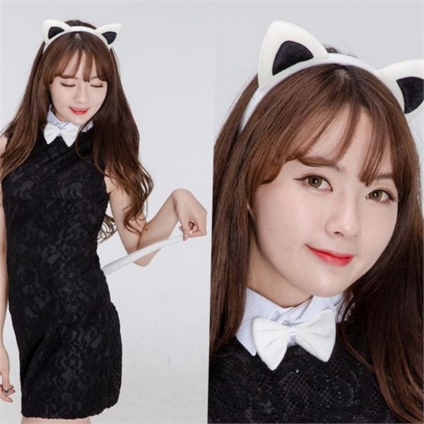 귀여운 여성 고양이 머리띠 3종 세트 장식 동물 머리띠 재미 - 상품 이미지