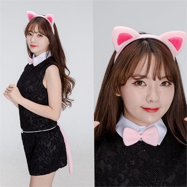귀여운 고양이 머리띠 3종 세트 깜찍한 동물 머리띠 머리 패션 - 상품 이미지