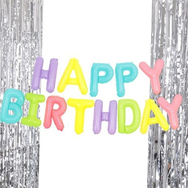 마카롱 생일 파티 풍선 레터링 생일 은박 풍선 축하 용품 - 메인 이미지