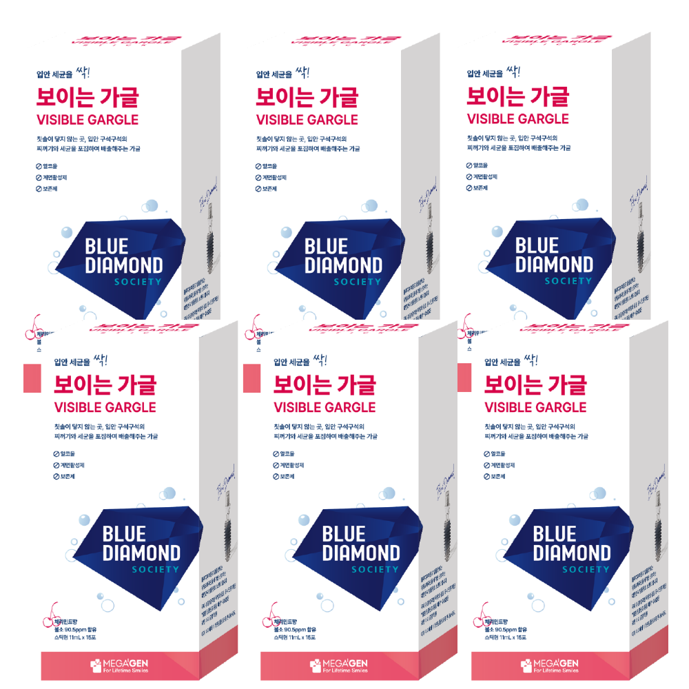 메가젠 오프리케어 보이는 가글 스틱 (11ml x 15ea) 165ml, 6개 - 상품 이미지