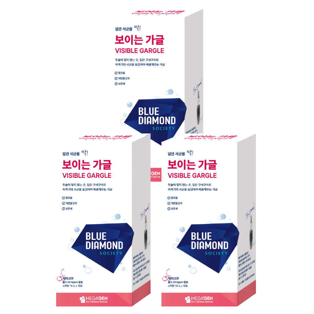 메가젠 오프리케어 보이는 가글 스틱 (11ml x 15ea) 165ml, 3개 - 상품 이미지