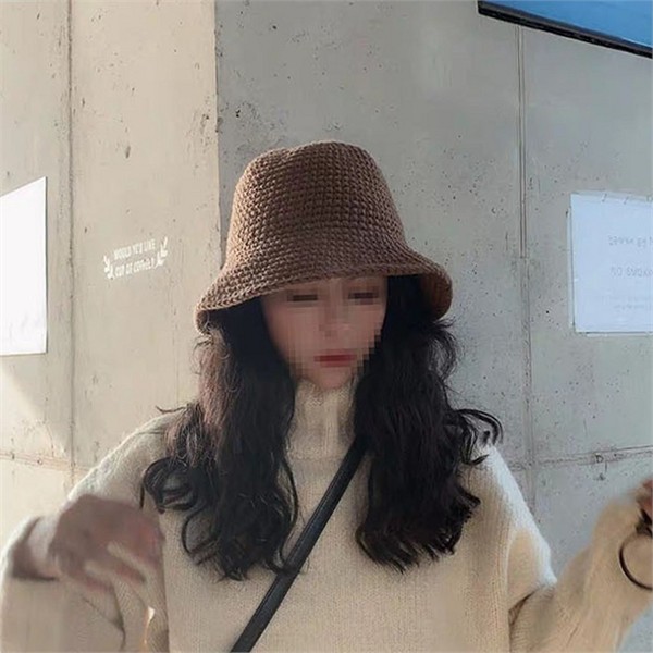 꾸안꾸 여성 니트 벙거지 볼드 니트 모자 따뜻한 가을 - 상품 이미지