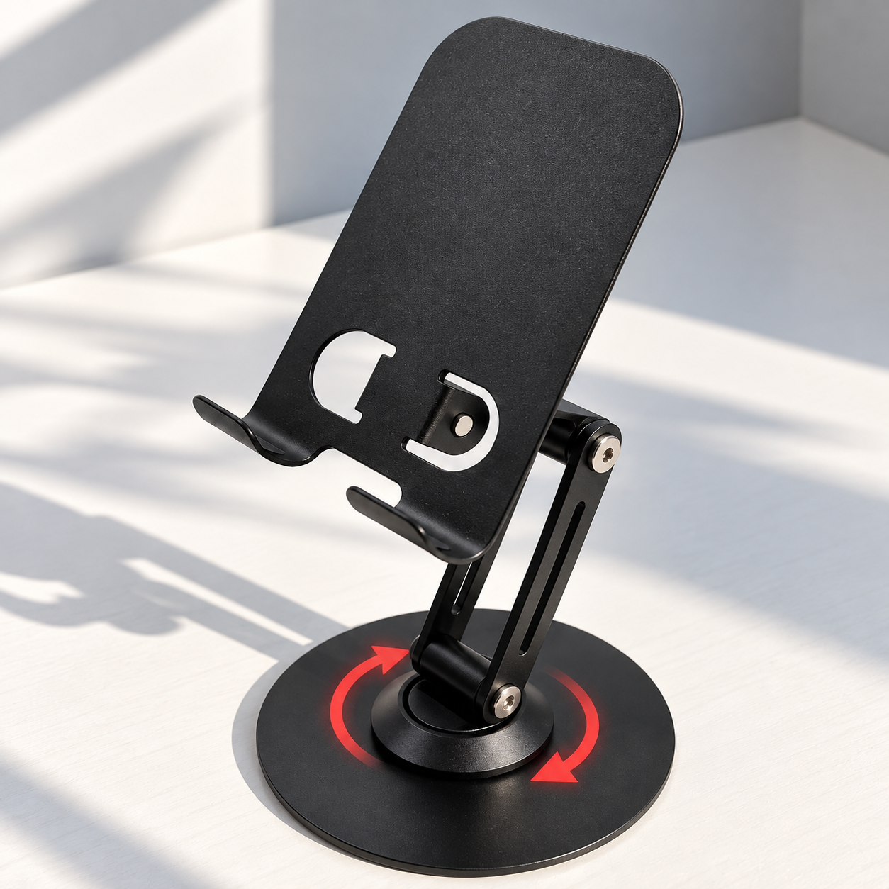 Void 360도 회전형 휴대폰 거치대 높이조절 접이식 탁상용 스마트폰 태블릿 거치대 - 상품 이미지