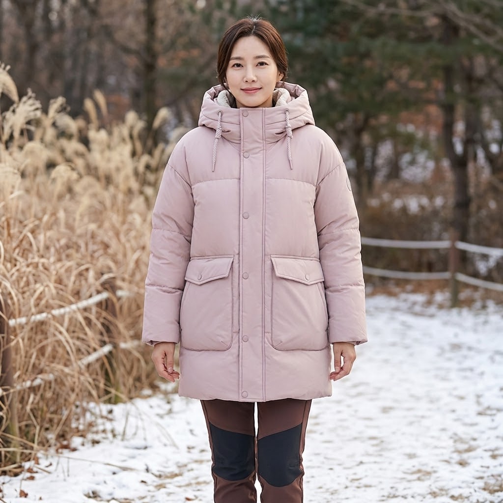 MILLET 밀레아웃도 여성 겨울 캐쥬얼룩 부드럽고 따뜻한 구스다운 패딩점퍼 - 상품 이미지