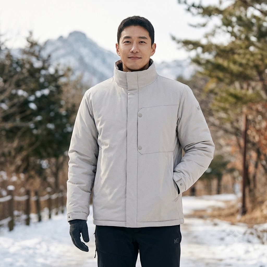 MILLET 밀레 아웃도어 남성 겨울 경량 튜브소재 구스다운 패딩점퍼 - 상품 이미지