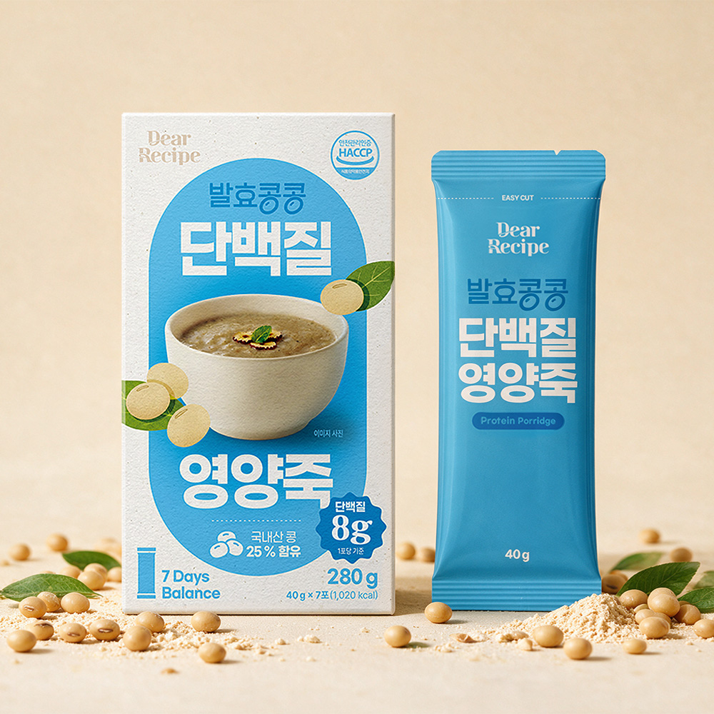 발효콩콩 속편한 단백질 영양죽 40g 7포 선식 식사대용 간식 쉐이크 식이섬유 - 상품 이미지
