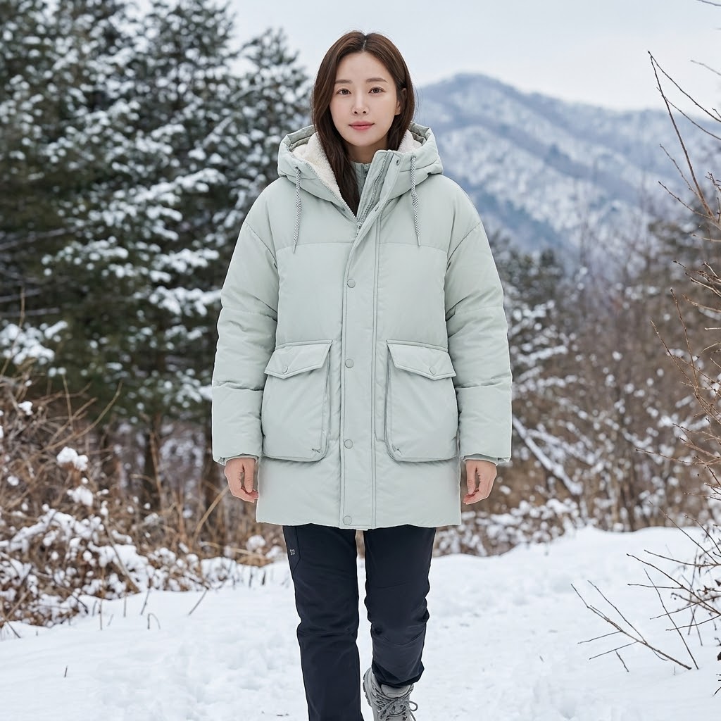 MILLET 밀레 여성 겨울 아웃도어룩 부드럽고 따뜻한 구스다운 패딩점퍼 - 상품 이미지