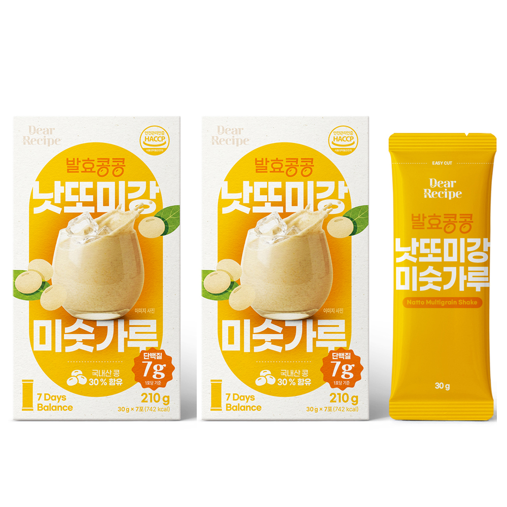 발효콩콩 낫또 미숫가루 7 x2개 (총14포) 선식 식사대용 속편한 단백질 쉐이크 식이섬유 - 상품 이미지