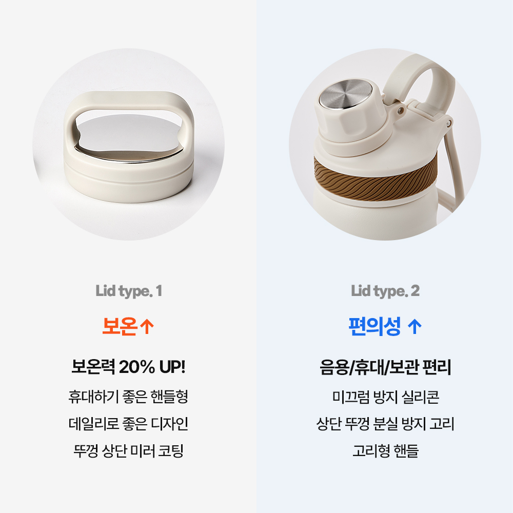 오슬로 아웃백 트래블 스텐 손잡이 보온 보냉 텀블러 350ml, 아이보리 이미지 3