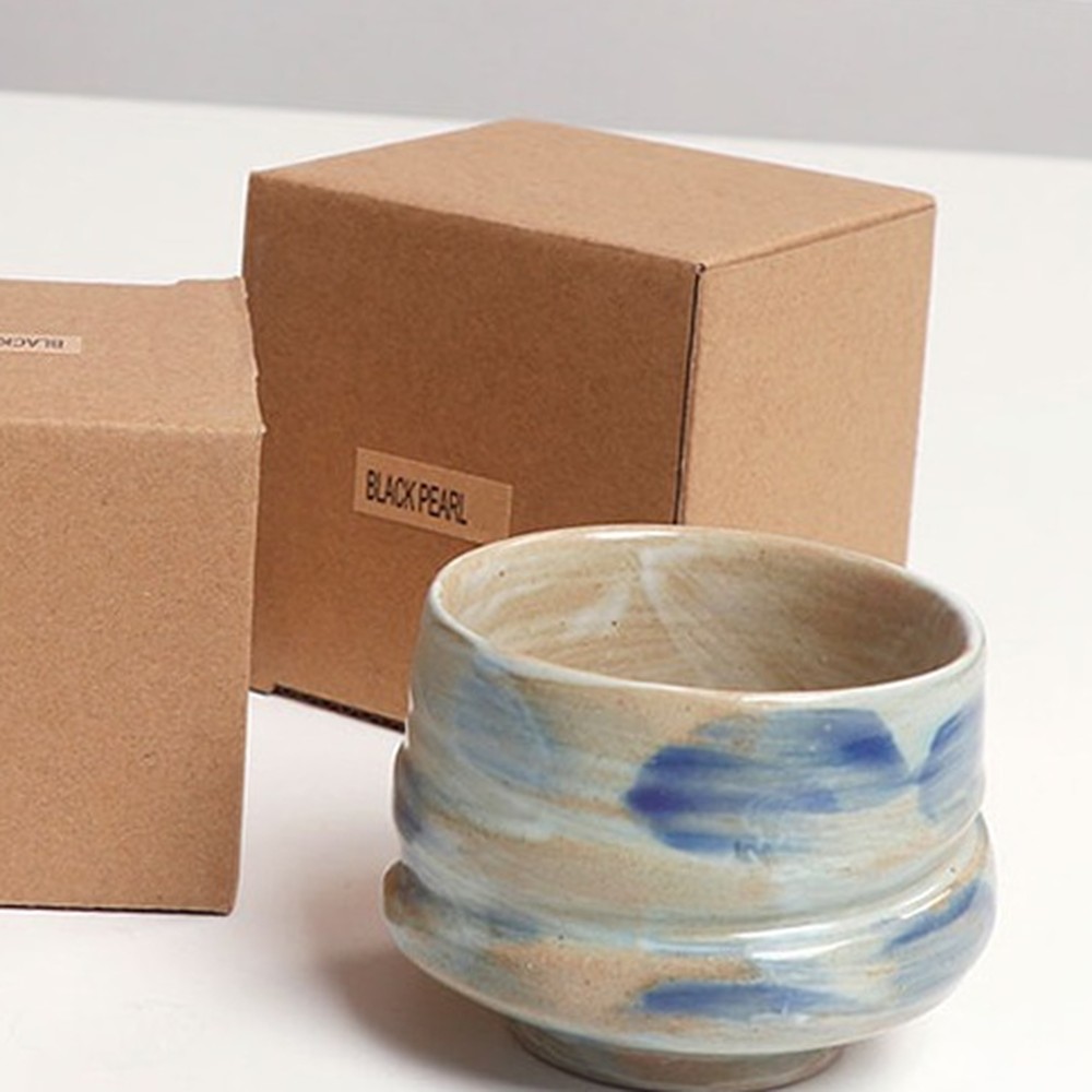 그라데이션디저트용티잔 블랙펄온더테이블찻잔 스카이색다도용차컵 도자기 8x6cm 170ml - 상품 이미지