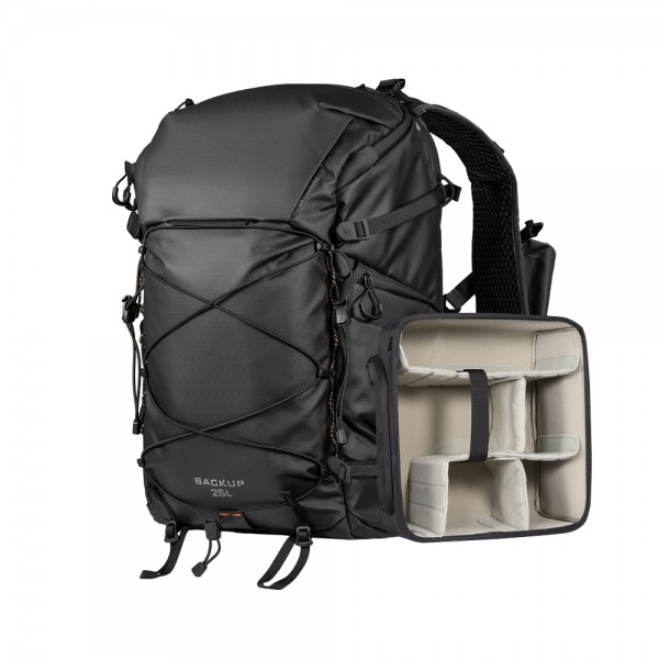 BACKUP 카메라 백팩 25L 블랙 인서트 M 키트