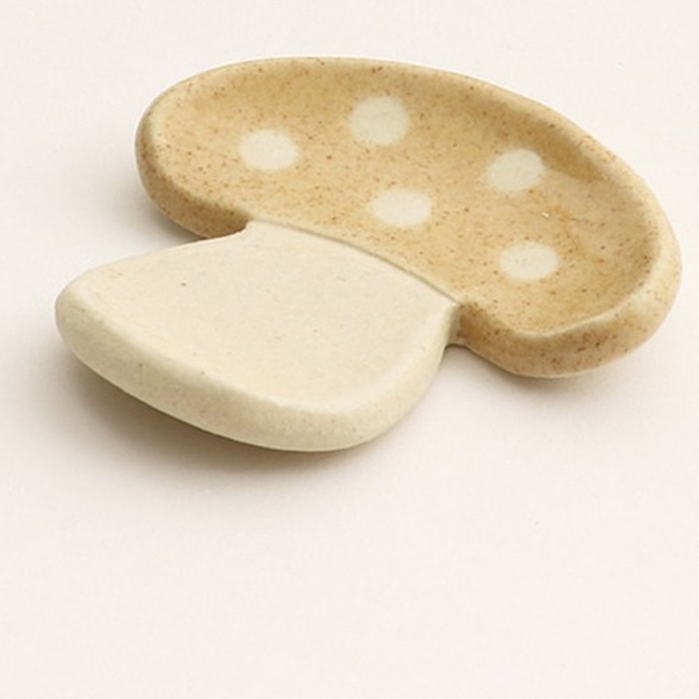 옐로우테이블웨어젓가락받침 도자기홈데코 송이버섯식탁정리수저받침 미니 4.5x4.8cm - 상품 이미지