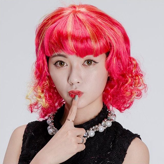 큐티걸 가발 레드 파티가발 할로윈 이벤트 행사 소품 - 상품 이미지