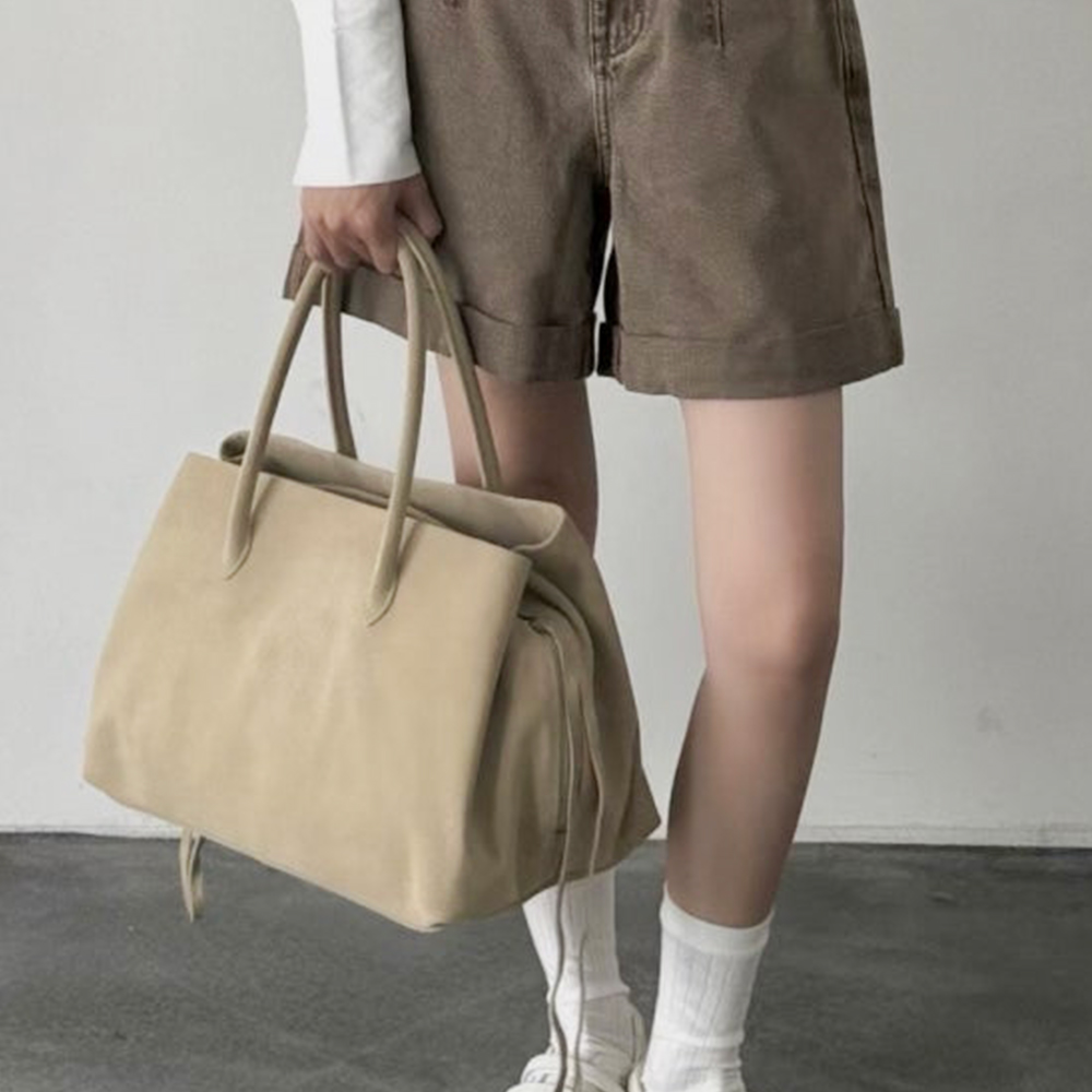 레더 소가죽 스웨이드 빅 숄더백 여성가방 빅백 - 상품 이미지