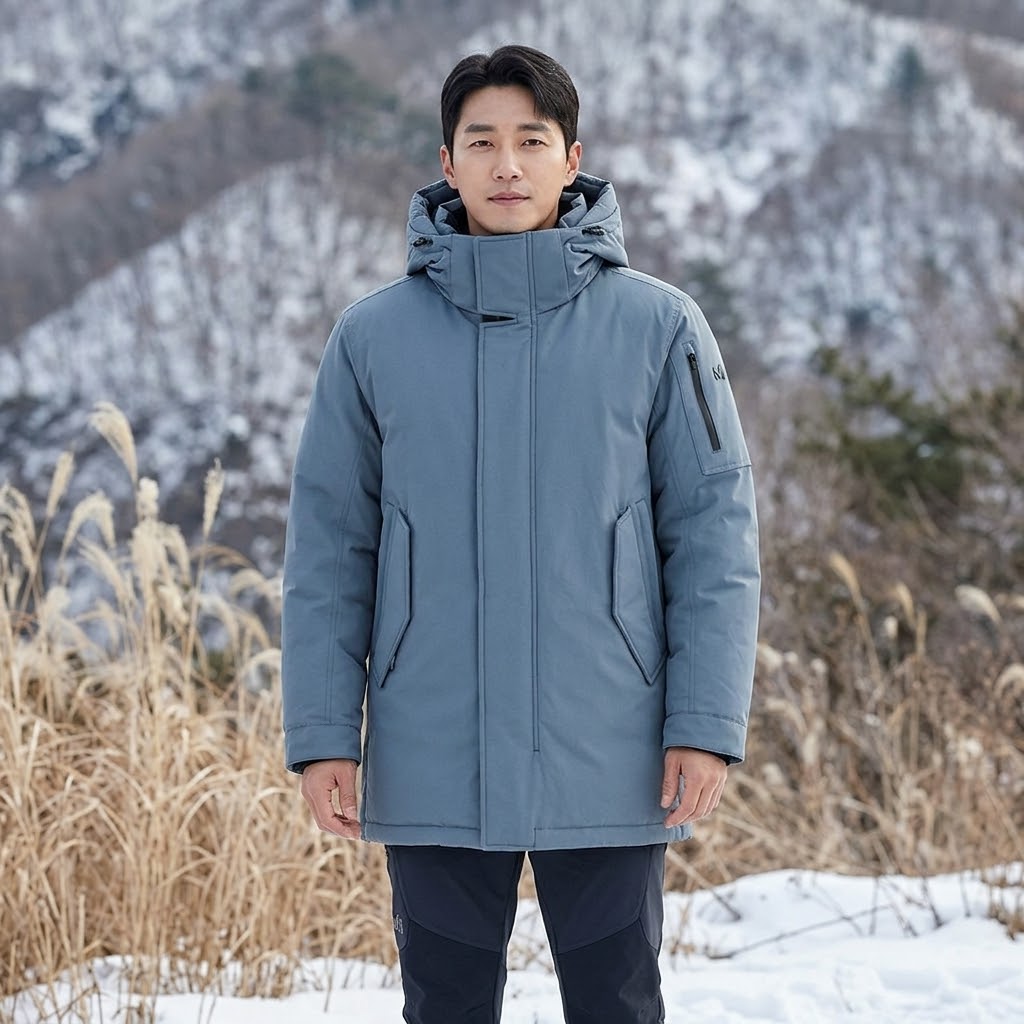 MIILLET 밀레 남성 겨울 아웃도어 혹한 방풍 헤비 구스다운 패딩점퍼 - 상품 이미지