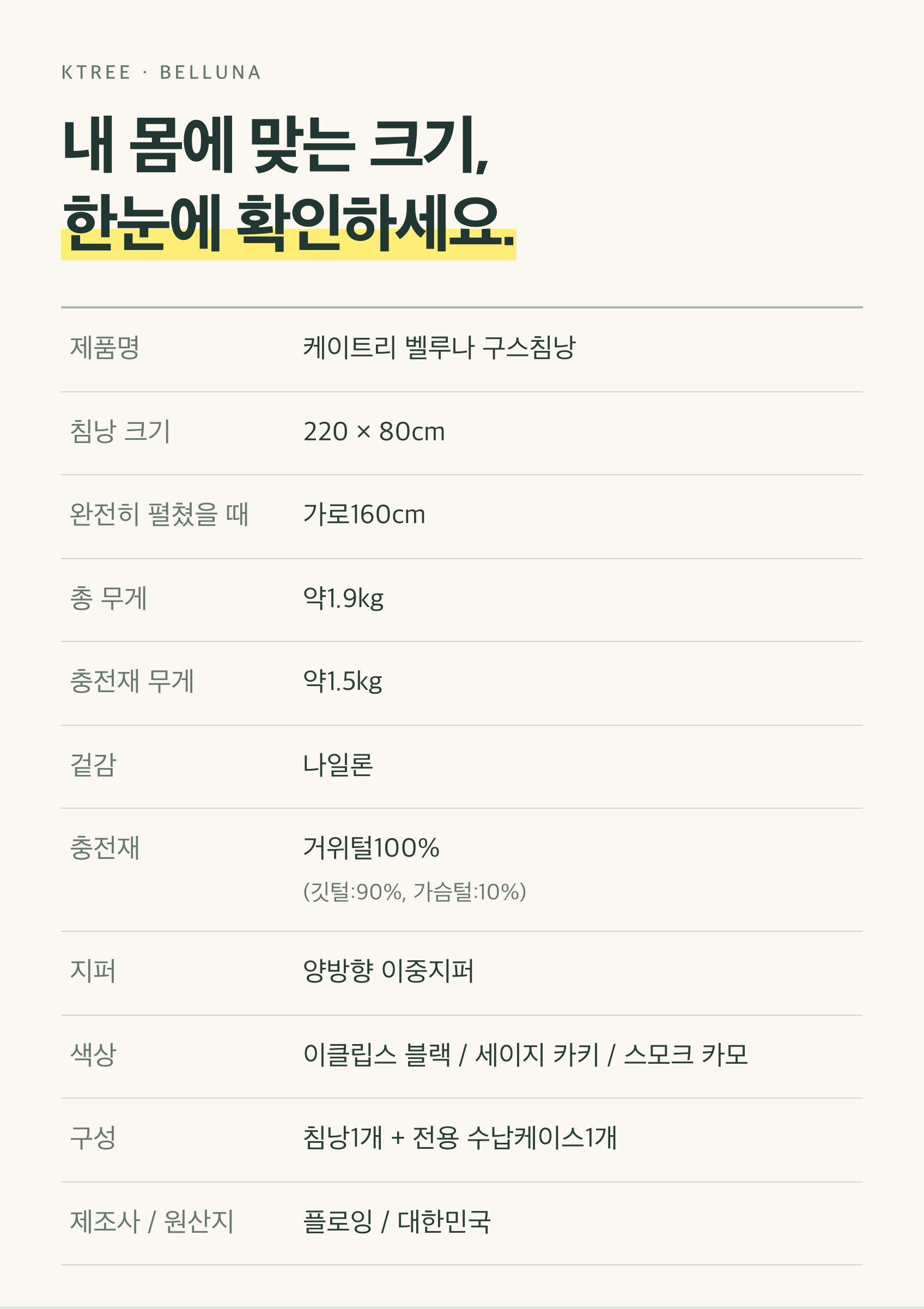 제품 정보 한눈에