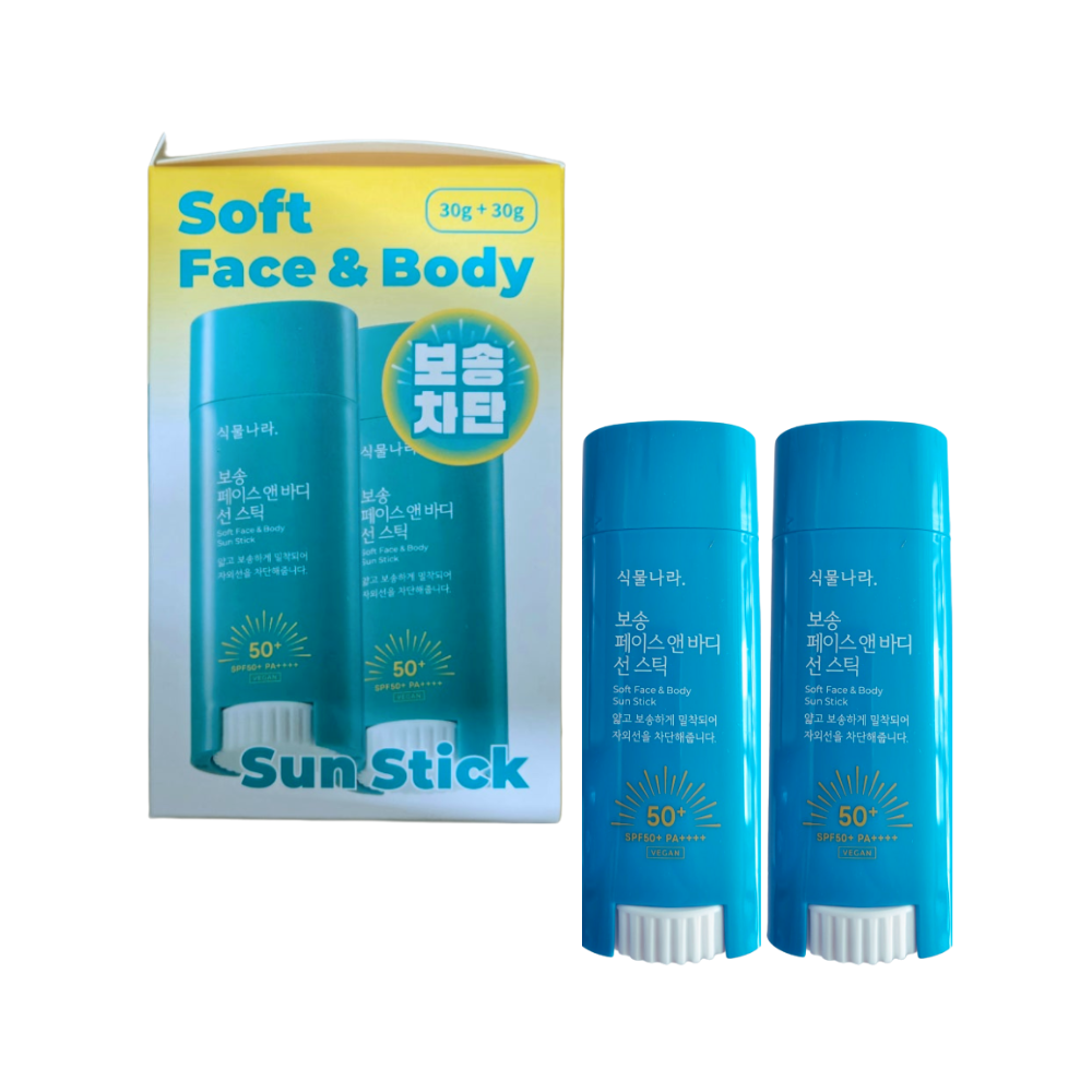 식물나라 보송 페이스 앤 바디 선스틱 30g x2개, SPF50+ PA++++ - 상품 이미지