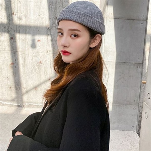 남여공용 비니 와치캡 골지 니트 모자 롤업 커플 - 상세 이미지 2