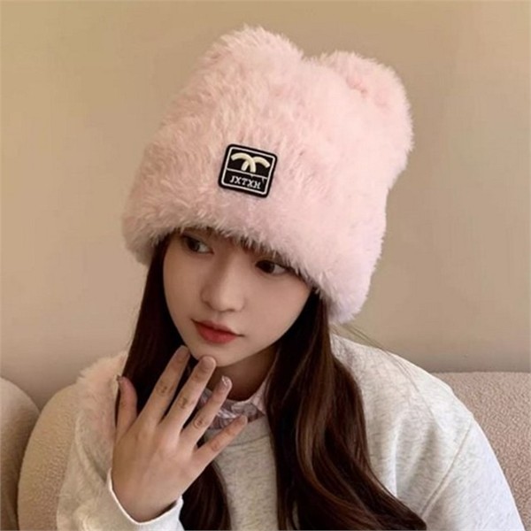 귀달이 여성 비니 방울 귀여운 털 모자 보온 - 상품 이미지
