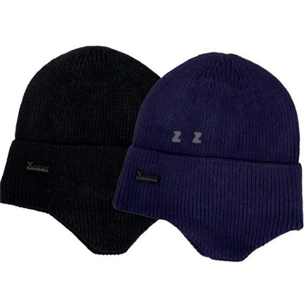 기모 남성 귀도리 비니 데일리 남성 니트 비니 방한모 겨울 - 상품 이미지