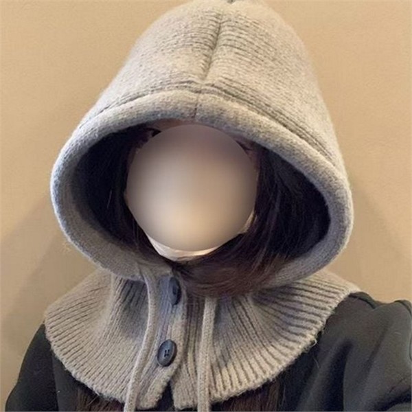 외출용 겨울 후드 바라클라바 스트릿 니트 바라클라바 방한 여성 - 상품 이미지
