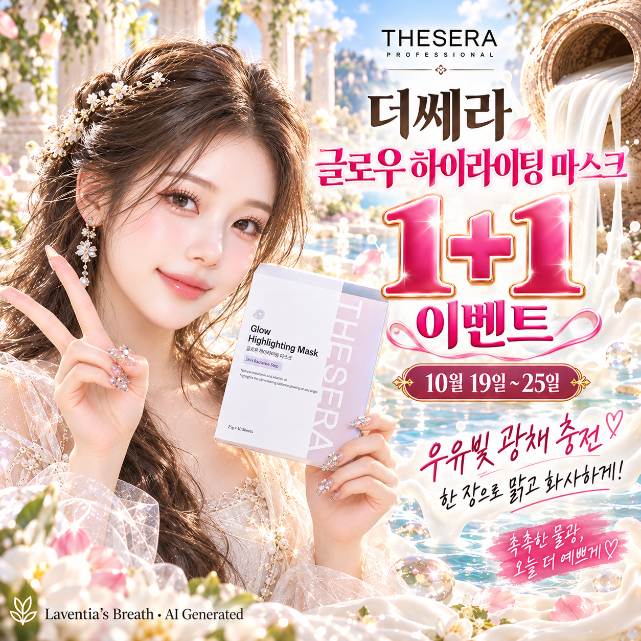 더쎄라 글로우 하이라이팅 마스크팩 1+1 녹는실 물광팩 광채 우유단백질 탄력강화 - 상품 이미지