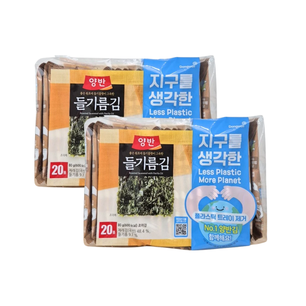 동원 양반 들기름김 식탁 20봉(8매입) x2개 도시락김 - 상품 이미지
