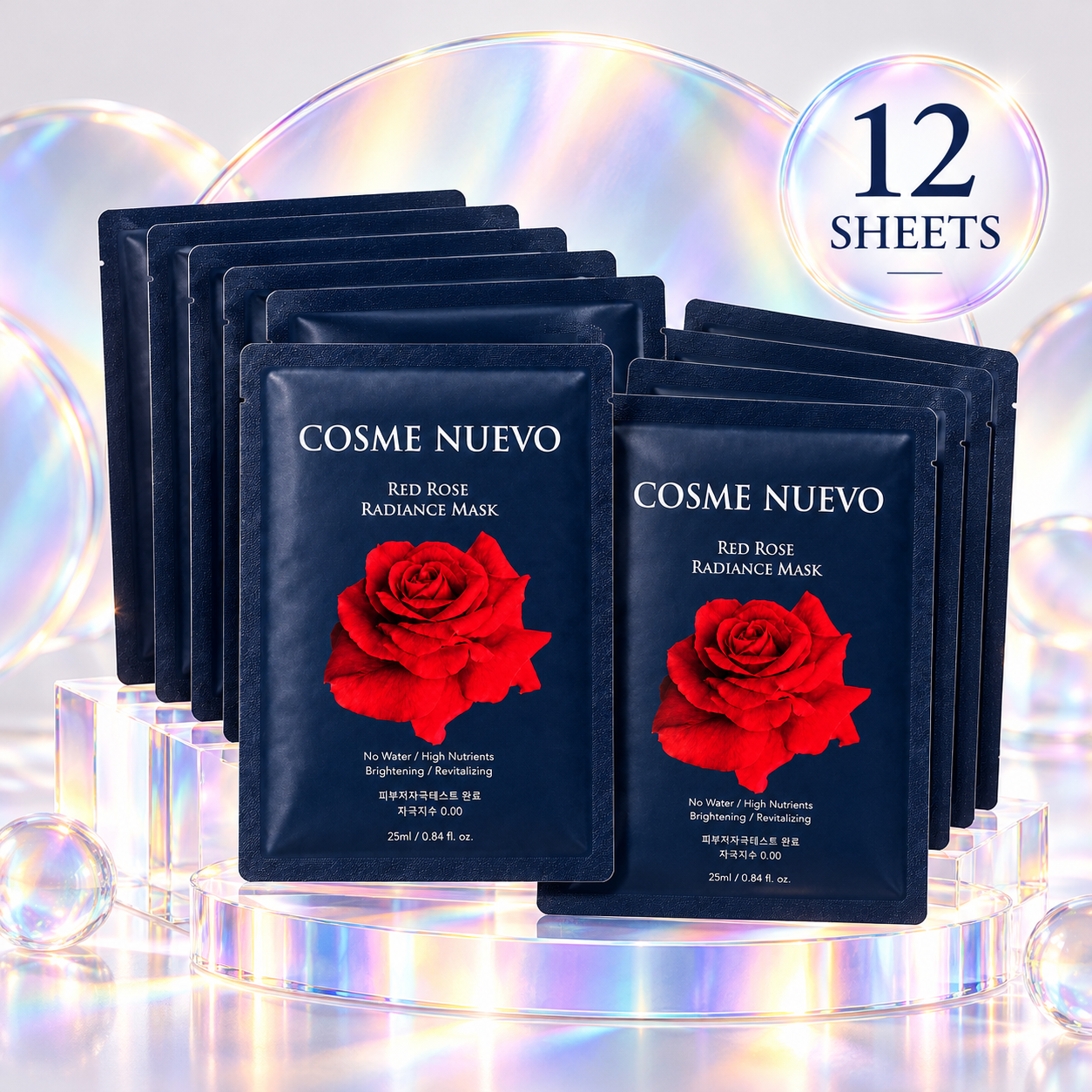 COSMENUEVO 코스메누에보 레드 로즈 래디언스 마스크팩 12매 - 상품 이미지