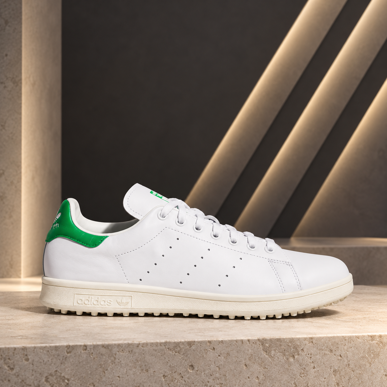 아디다스 스탠스미스 골프 남녀공용 방수 가죽 골프화 스파이크리스 화이트 그린 JH6153