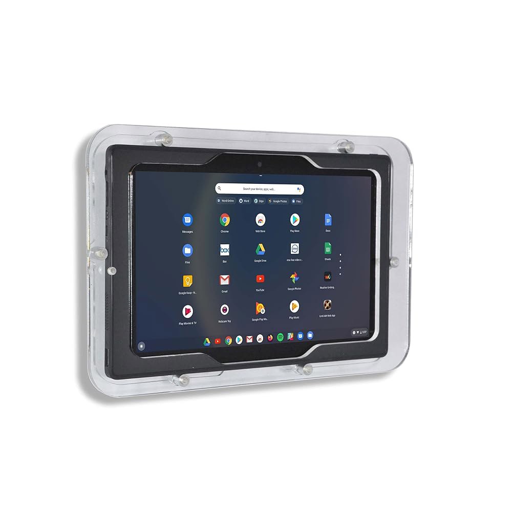 TABcare Lenovo Chromebook Duet 9세대 도난방지 아크릴 VESA 케이스 월마운트 클리어 Asus CM3 Black - 상품 이미지