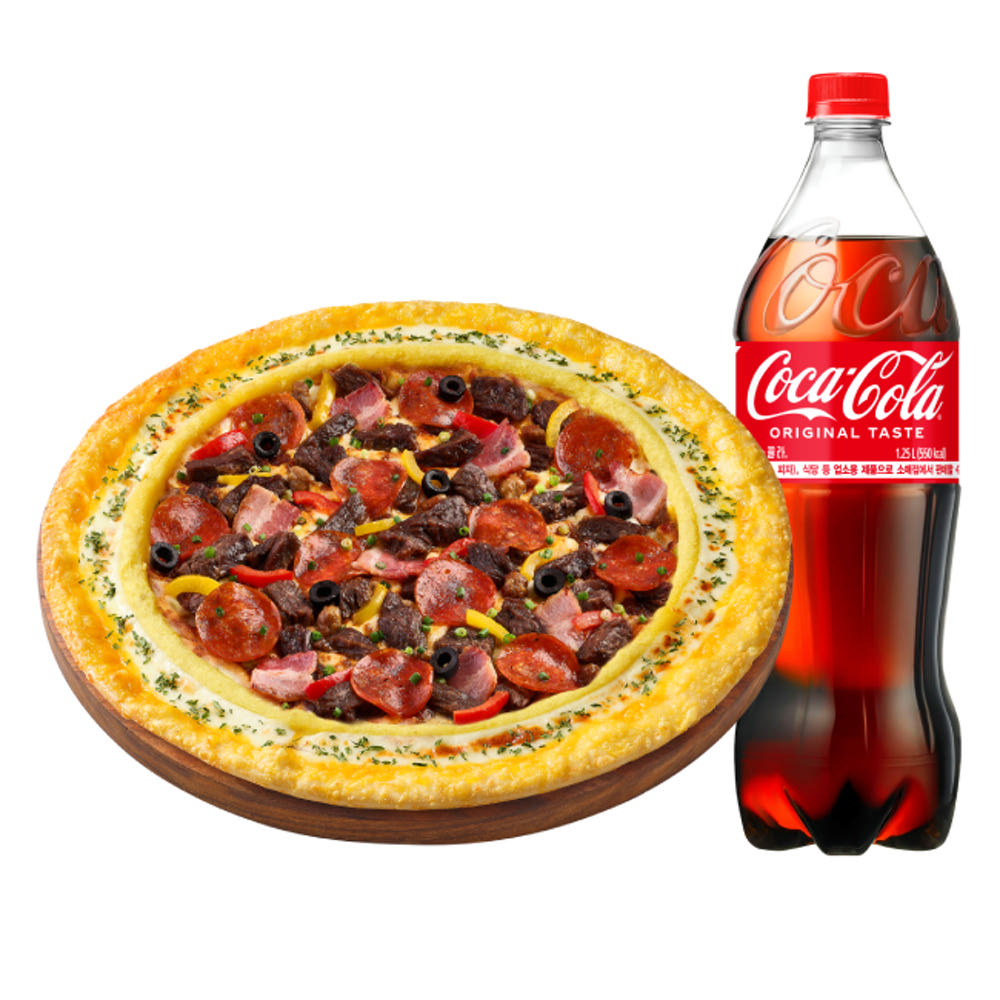 피자헛 안창 스테이크 , 콰트로 치즈L  + 콜라1.25L