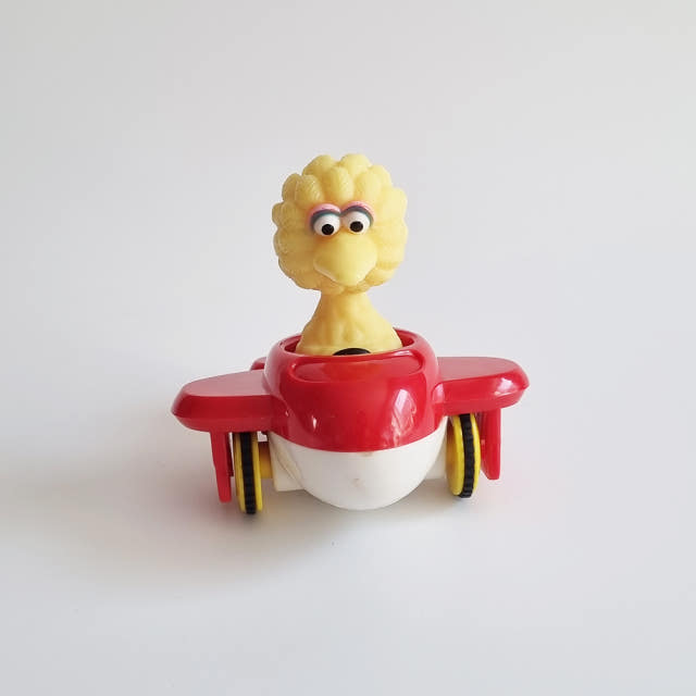 1980s Illco Sesame Street Big Bird Airplane Vintage Toy Mini Car