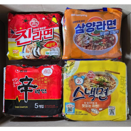 [농심]진라면 매운맛 라면 4종 10입 40개 신라면 스낵면 삼양라면 봉지라면 혼합세트 한박스