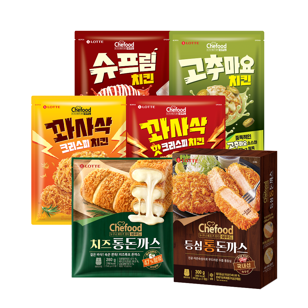 Chefood 통돈까스/치킨 6종 2개+2개(옵션선택) - 상품 이미지