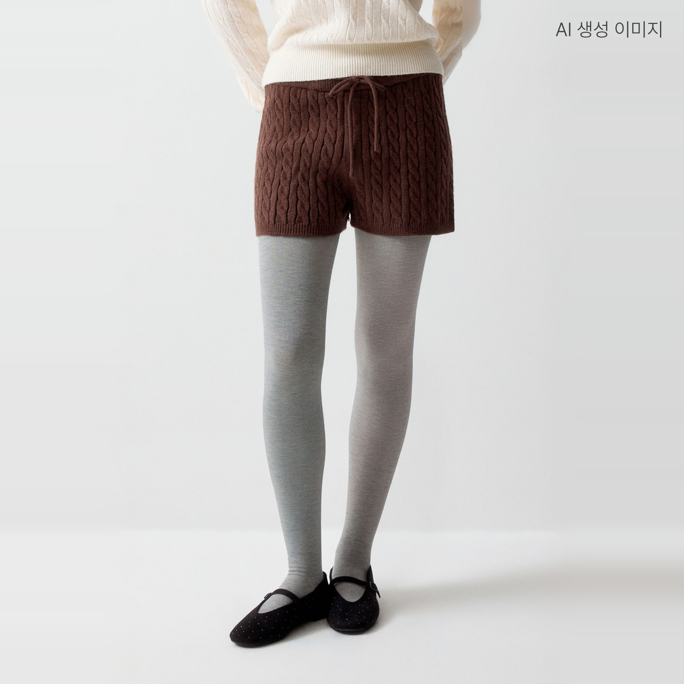 스파오 케이블 니트 쇼츠 SPKKG49G01 - 상품 이미지