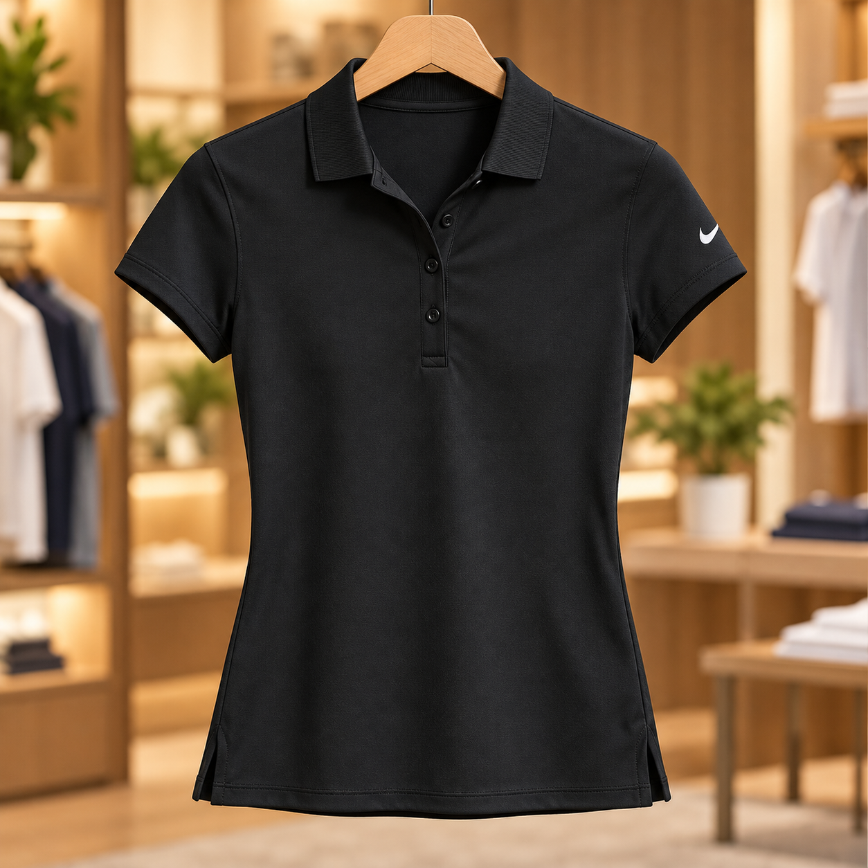 나이키 여성 골프티 드라이핏 UV 반팔 카라 폴로 슬림핏 블랙 IH3202