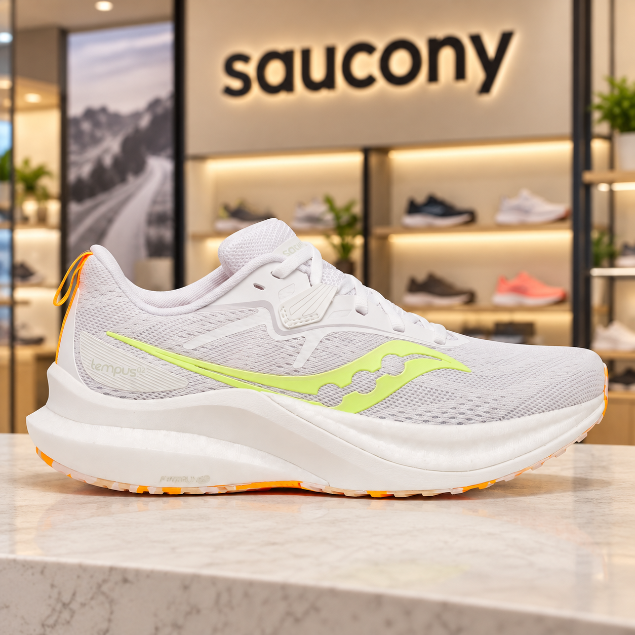 써코니 템퍼스 2 여성 러닝화 화이트 써니 S10973-130