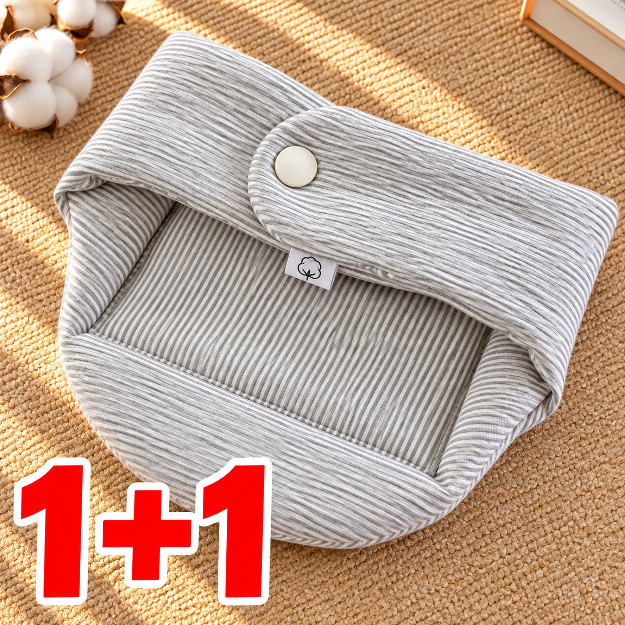 1+1 casanote 핫팩 넣을 수 있는 넥워머 방한 목도리 똑딱이버튼 길이조절 - 상품 이미지